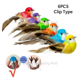 6pcs Fake Bird Artificial Foam Feather Bird Ornament for Birdshouse Craft Christmas Tree Decor Birthday Party Gift Bird Model