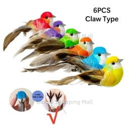 6pcs Fake Bird Artificial Foam Feather Bird Ornament for Birdshouse Craft Christmas Tree Decor Birthday Party Gift Bird Model