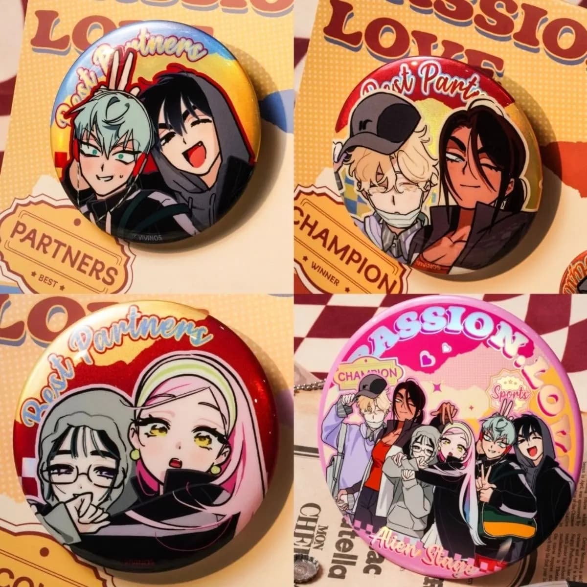 Anime Alien Stage Brooches Ivan Till Mizi Sua Luka Hyuna Cosplay Anime 3rd Anniversary Badge Emblem Anime Christmas Gift