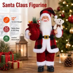 Giant 30cm Christmas Santa Claus Plush Doll Soft Xmas Ornament Xmas Tree Hanging Party Decor Outdoor Garden Home New Year Gift