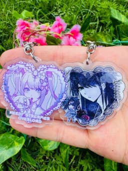 Game Anime Needy Streamer Overload Omgkawaiiangel Ame Cosplay Costume Key Chains Acrylic Keychain Pendant Christmas Gifts