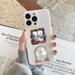 50PCS Christmas Watercolor Scene Fireplace Fun Stickers DIY Luggage Board Skateboard Motorcycle Notebook Decorative Stickers