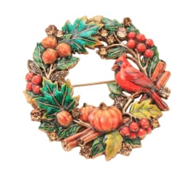 Christmas Wreath, Whale, Reindeer, Pumpkin, and Bear-Themed Brooches for Men and Women—Holiday Party Outfit Accessories