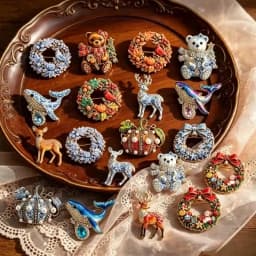 Christmas Wreath, Whale, Reindeer, Pumpkin, and Bear-Themed Brooches for Men and Women—Holiday Party Outfit Accessories