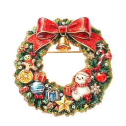 Christmas Wreath, Whale, Reindeer, Pumpkin, and Bear-Themed Brooches for Men and Women—Holiday Party Outfit Accessories