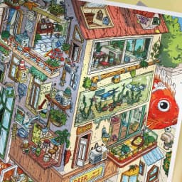 Kawaii Rotating City 3D Town Rest Day Landscape Sticker DIY Pocket Cabin Scene Christmas gifts 
