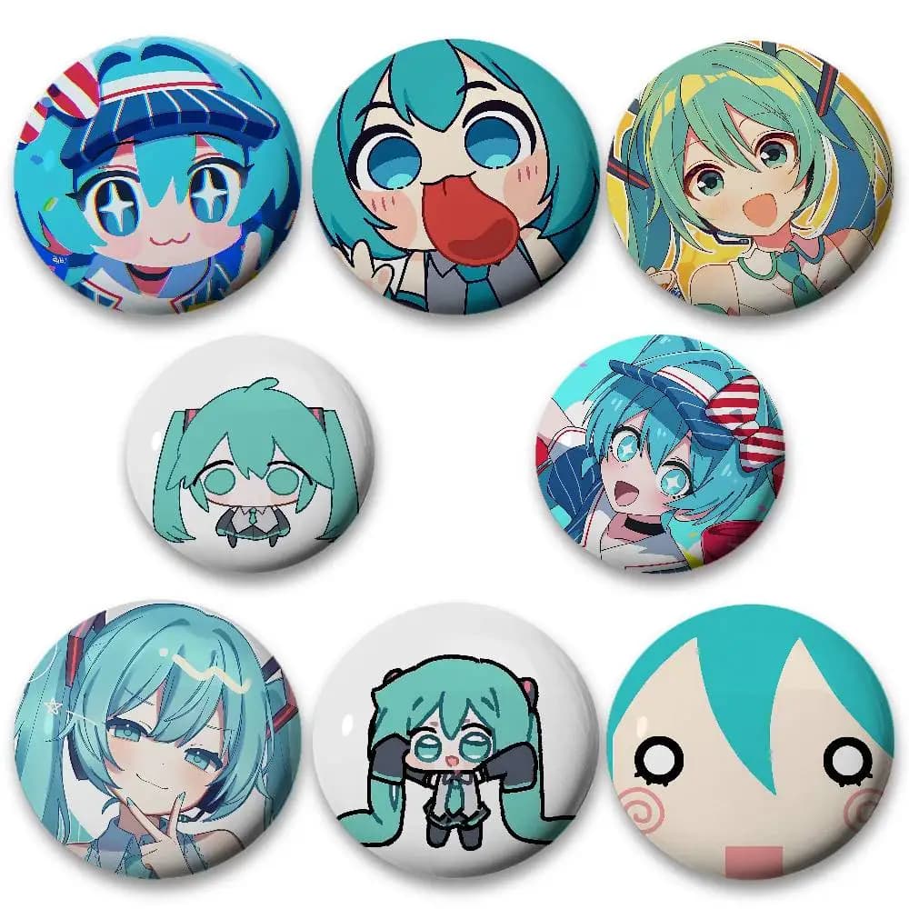 H-Hatsune Miku Cartoon Star Badges, Brooches, Pins, Tin Props, Christmas Gifts, Birthday Gifts