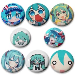 H-Hatsune Miku Cartoon Star Badges, Brooches, Pins, Tin Props, Christmas Gifts, Birthday Gifts