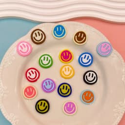 20-Pack Smiley Face Shoe Charms - Detachable Street Style Decor for Sandals & Beach Bags - Fun Christmas Gifts