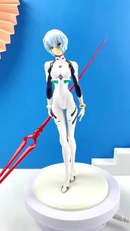 23cm Rei Ayanami Action Figure with Spear of Longinus EVA Neon Genesis Evangelion Anime Collectible Model Toy Gift for Fans