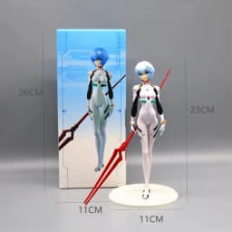 23cm Rei Ayanami Action Figure with Spear of Longinus EVA Neon Genesis Evangelion Anime Collectible Model Toy Gift for Fans