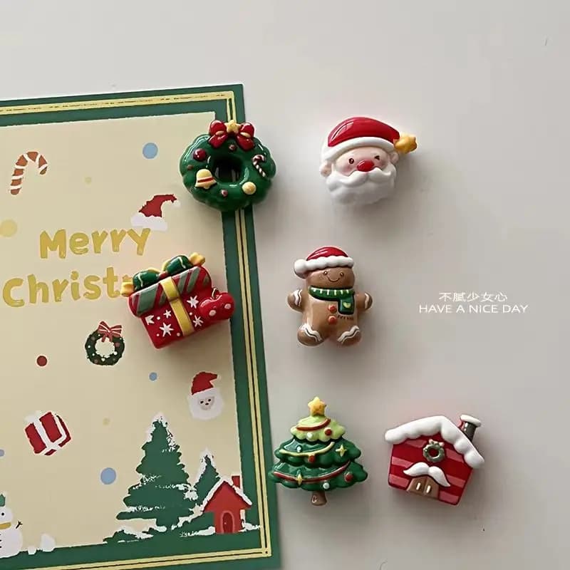 Cute Christmas tree, Santa Claus Christmas decorations, colorful magnets, creative gifts, fridge magnets