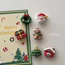 Cute Christmas tree, Santa Claus Christmas decorations, colorful magnets, creative gifts, fridge magnets