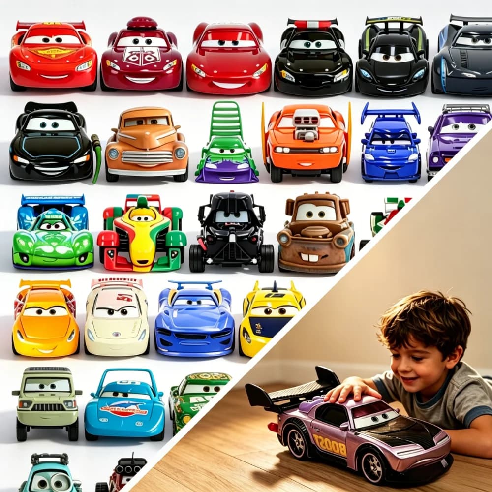 Cars HOT 53PCS Full-set Pixar Cars Lightning McQueen 4-9CM 1:55 Metal Model Racing Car Toys Birthday Christmas NEWYEAR Gifts