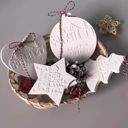 1pc Christmas Heart Round Tree Star-Shaped Hanging Ornament Silicone Mold DIY Cement Plaster Clay Craft for Home Decor Gift