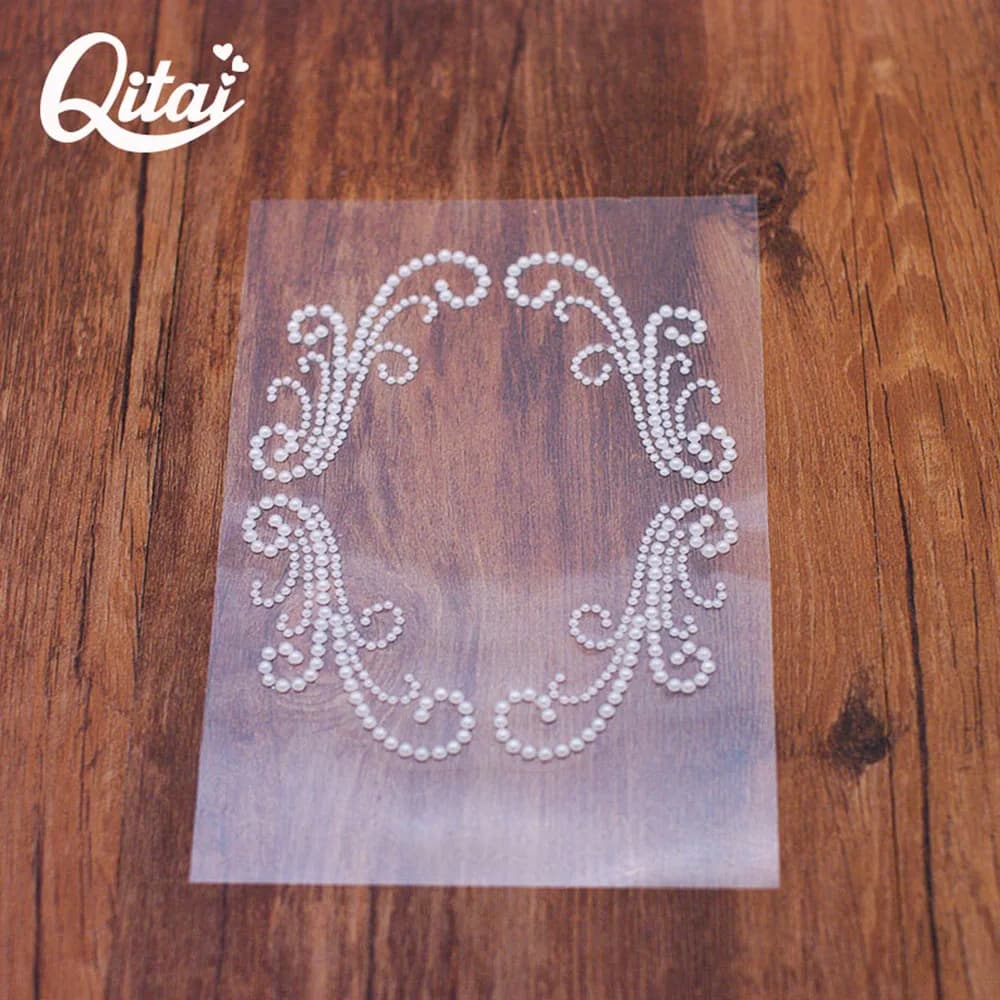 White Plastic Pearl Sticker QITAI 6PCS/SET Wedding Decorations Natural Color Family Christmas Desk Decorations Wholesale GEM1026