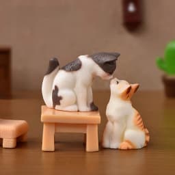 6PCS Cute Miniature Cats, Mini Cat Figurines Landscape Lovely Cats Figurines Fairy Home Garden Animals Kitten Adorable Christmas