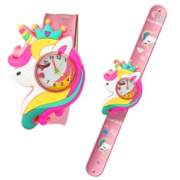 Cartoon Dinosaur Unicorn Shark Toys Children Watches Colorful Slap Printed Strap Kids Watch Girl Boy Christmas Party Gift Clock