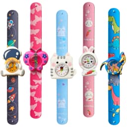 Cartoon Dinosaur Unicorn Shark Toys Children Watches Colorful Slap Printed Strap Kids Watch Girl Boy Christmas Party Gift Clock
