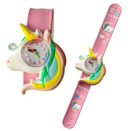 Cartoon Dinosaur Unicorn Shark Toys Children Watches Colorful Slap Printed Strap Kids Watch Girl Boy Christmas Party Gift Clock