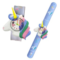 Cartoon Dinosaur Unicorn Shark Toys Children Watches Colorful Slap Printed Strap Kids Watch Girl Boy Christmas Party Gift Clock