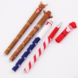 4pcs/set Christmas Erasable Pen Black Ink With Eraser 0.4mm