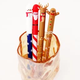 4pcs/set Christmas Erasable Pen Black Ink With Eraser 0.4mm
