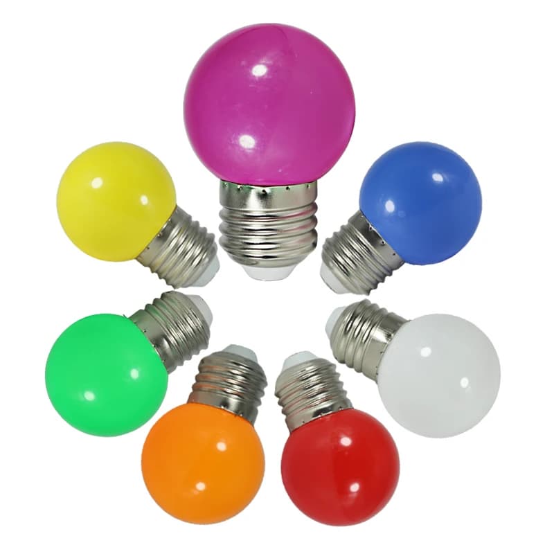 Ampoules Bulb E27 E26 Led 12V 24V 220V G45 2W Small Spotlight Colorful Home Decoration Holiday Christmas Light 12 Volt