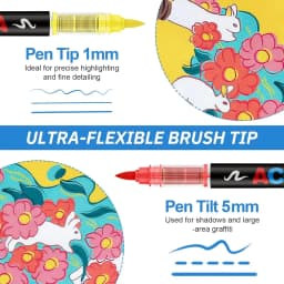 72 Colors Acrylic Paint Pens Markers Set Brush Tip Paint Marker For Rock Painting Wood Canvas Stone Christmas Gift DIY Crafts