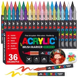 72 Colors Acrylic Paint Pens Markers Set Brush Tip Paint Marker For Rock Painting Wood Canvas Stone Christmas Gift DIY Crafts