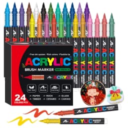 72 Colors Acrylic Paint Pens Markers Set Brush Tip Paint Marker For Rock Painting Wood Canvas Stone Christmas Gift DIY Crafts