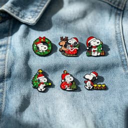 6Pcs Cute Puppy Christmas Enamel Pins Santa Tree White Dog Animal Brooch Puppy Lapel Badge For Backpack Hat Xmas Holiday Gift