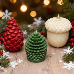 3D Pinecone Acorn Hazelnut Nut Candle Mold DIY Christmas Pinecone Cedar Aromatherapy Soap Plaster Resin Silicone Mold Crafts