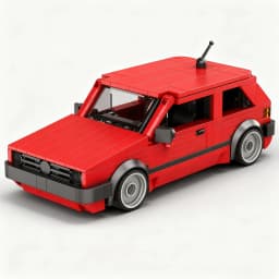 Red building block car assembly set, retro car model ornament, perfect as a birthday or Christmas gift, ideal for building block