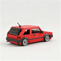 Red building block car assembly set, retro car model ornament, perfect as a birthday or Christmas gift, ideal for building block
