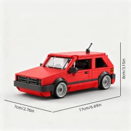 Red building block car assembly set, retro car model ornament, perfect as a birthday or Christmas gift, ideal for building block