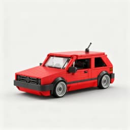 Red building block car assembly set, retro car model ornament, perfect as a birthday or Christmas gift, ideal for building block