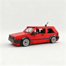 Red building block car assembly set, retro car model ornament, perfect as a birthday or Christmas gift, ideal for building block