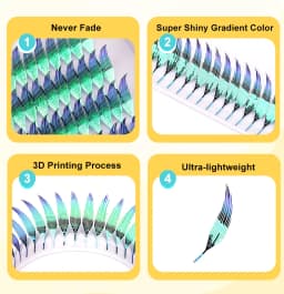 New Fashion Shiny Tinsel Comic Spire Eyelash Extension Holographic Manga False Eyelashes Anime Colorful Eyelashes For Christmas