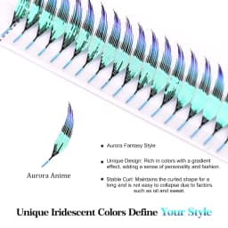 New Fashion Shiny Tinsel Comic Spire Eyelash Extension Holographic Manga False Eyelashes Anime Colorful Eyelashes For Christmas