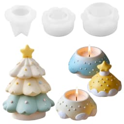 3-Tier Silicone Christmas Tree Mold Suitable for Candle, Resin, Cement, and Plaster Casting - Holiday Decorations, DIY Crafts