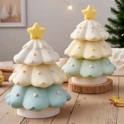 3-Tier Silicone Christmas Tree Mold Suitable for Candle, Resin, Cement, and Plaster Casting - Holiday Decorations, DIY Crafts