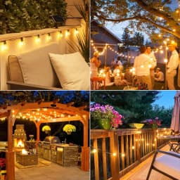 7-25M Festoon G40 Solar LED Globe String Fairy Lights Outdoor Christmas Party Garden Decor Garland Lamps Street Patio Backyard