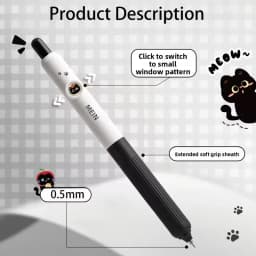 4pcs Kawaii Cat Pens Paw 0.5mm Quick-Dry Black Ink-Smooth Writing Retractable Pens School Journaling Birthday Christmas Gift 