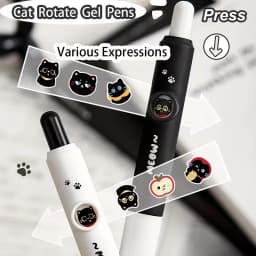 4pcs Kawaii Cat Pens Paw 0.5mm Quick-Dry Black Ink-Smooth Writing Retractable Pens School Journaling Birthday Christmas Gift 