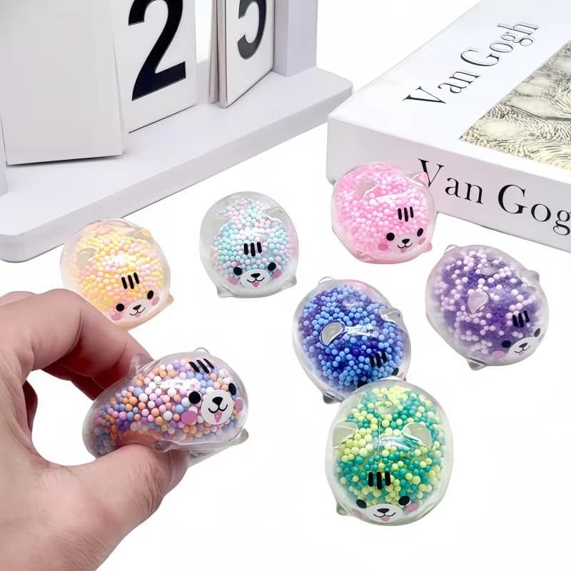 3PC Mini Bear Vent Ball Squeeze Decompressions Toy Bubble Bear Ball Stress Relief Toy Birthday Entertainment Christmas Gifts