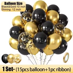 180/15pcs Latex Balloons Shiny Sequin Black Gold Inflatable Balloon for Wedding Party Birthday Christmas Home Decor Supplies