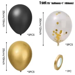 180/15pcs Latex Balloons Shiny Sequin Black Gold Inflatable Balloon for Wedding Party Birthday Christmas Home Decor Supplies