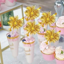 10-30Pcs Firework Cupcake Topper Christmas New Year Cake Decor Foil Toothpicks for Christmas, Picnics, Bar, Birthday Party