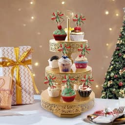 10-30Pcs Firework Cupcake Topper Christmas New Year Cake Decor Foil Toothpicks for Christmas, Picnics, Bar, Birthday Party